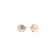OST - Amethyst Rose Gold Planet Ear Pierce (February) - OST - Jewelry - Harumio
