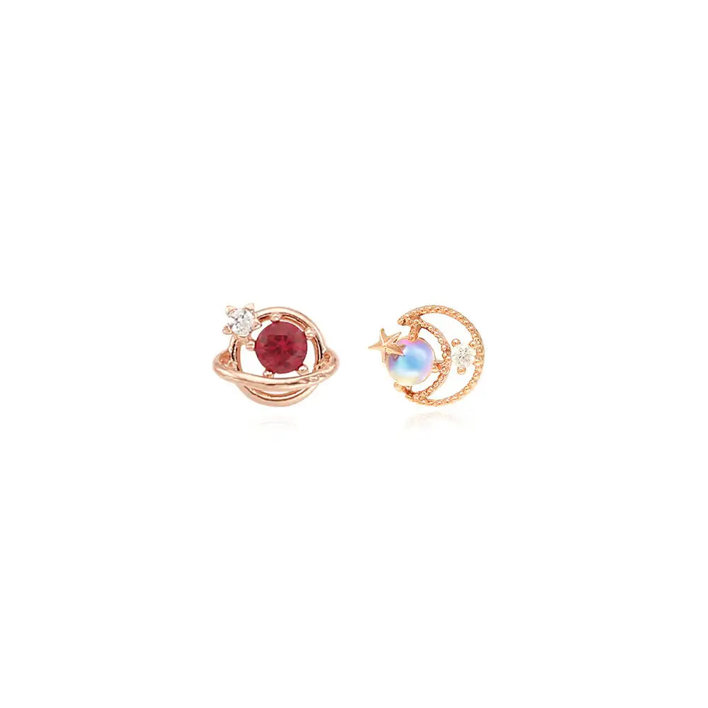 OST - Ruby Rose Gold Planet Ear Pierce (July) - OST - Jewelry - Harumio