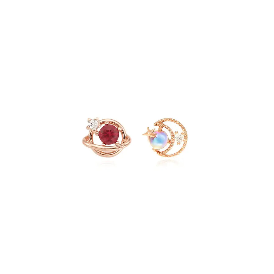 OST - Ruby Rose Gold Planet Ear Pierce (July) - OST - Jewelry - Harumio