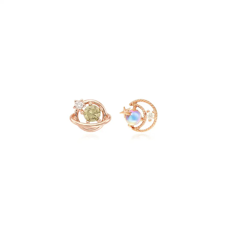 OST - Peridot Rose Gold Planet Steel Ear Pierce (August) - OST - Jewelry - Harumio
