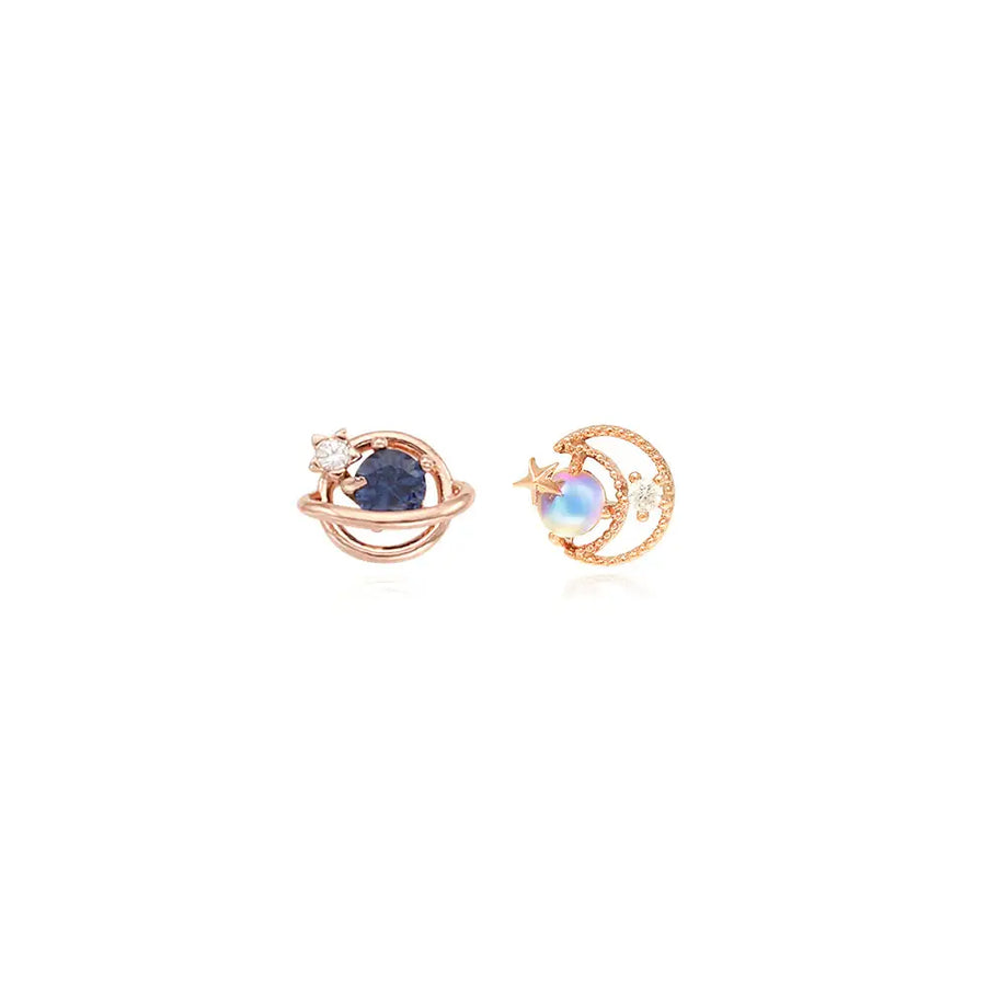 OST - Tanzanite Rose Gold Planet Steel Ear Pierce (December) - OST - Jewelry - Harumio
