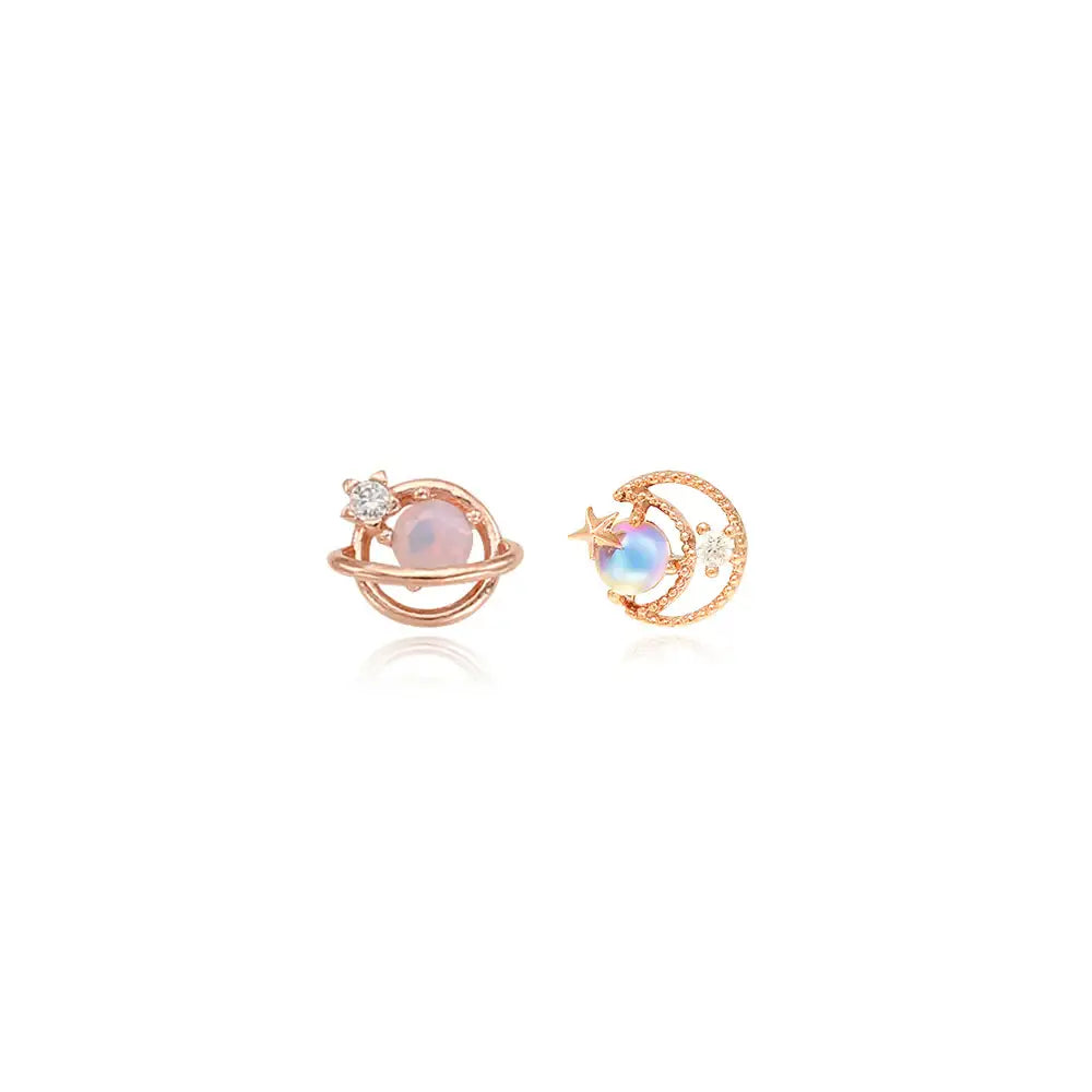 OST - Opal Rose Gold Planet Ear Pierce (October)