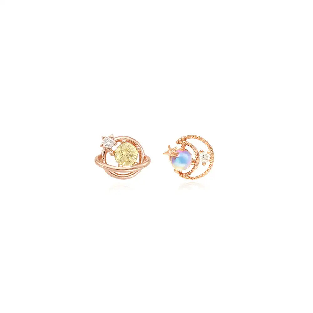 OST - Citrine Rose Gold Planet Ear Pierce (November) - OST - Jewelry - Harumio