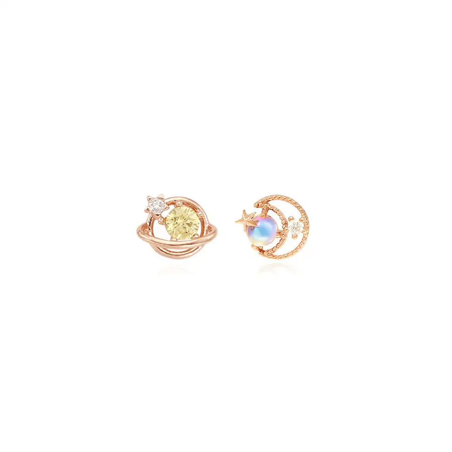 OST - Citrine Rose Gold Planet Ear Pierce (November) - OST - Jewelry - Harumio