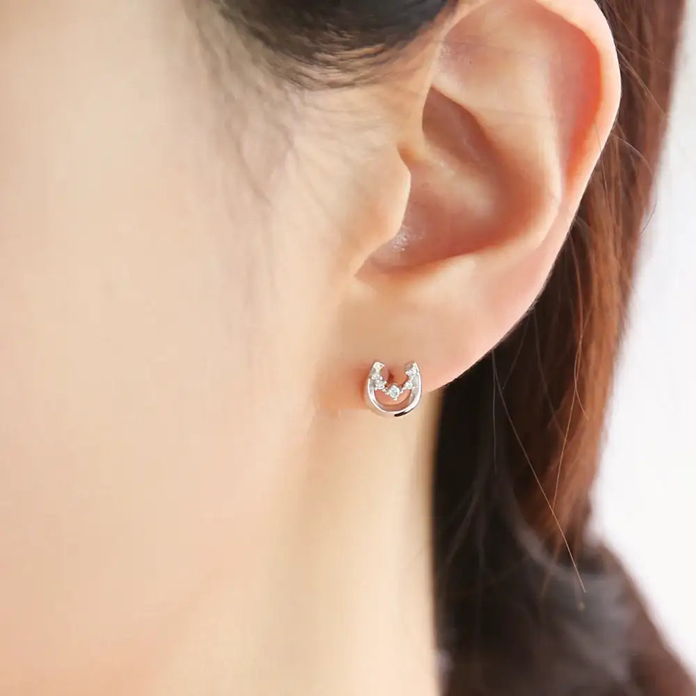 OST - Lucky Horseshoe Shining Silver Earrings - OST - Jewelry - Harumio