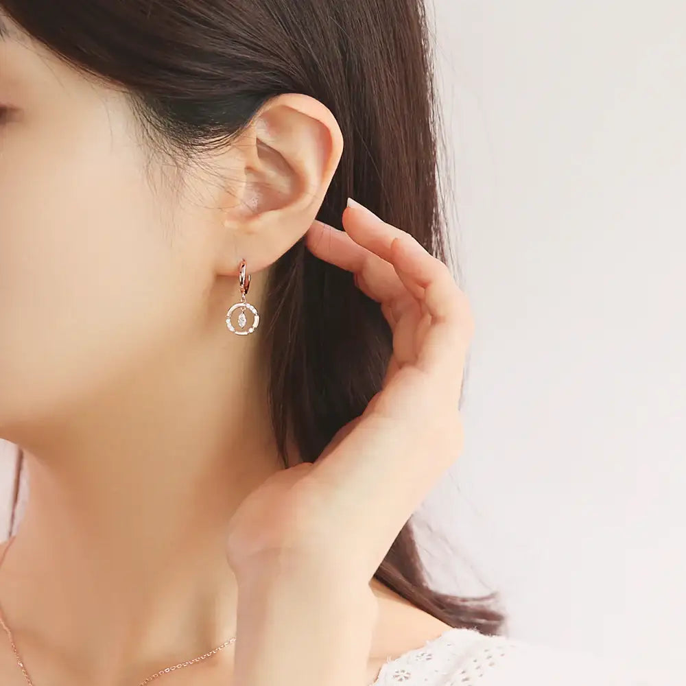 OST - Cubic Shiny Circular Line One Touch Earrings - OST - Jewelry - Harumio
