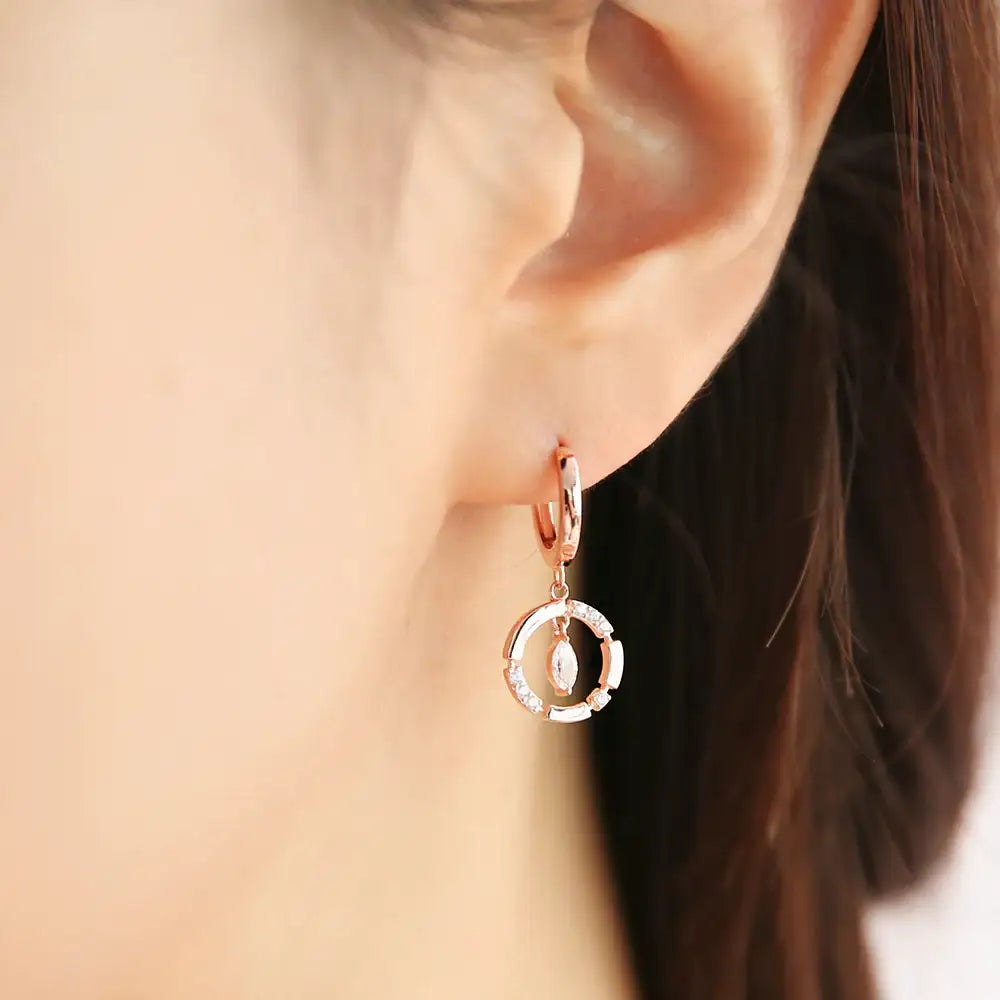 OST - Cubic Shiny Circular Line One Touch Earrings - OST - Jewelry - Harumio