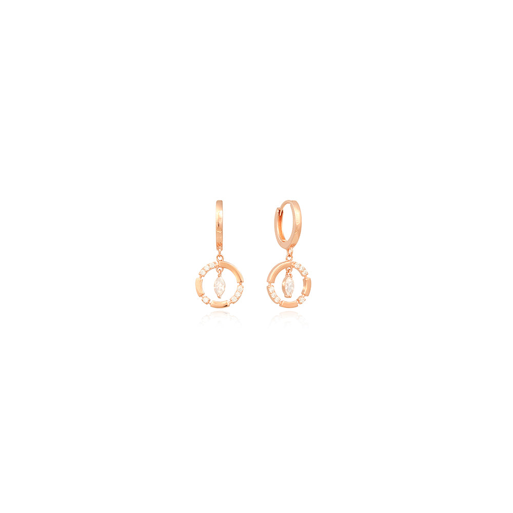 OST - Cubic Shiny Circular Line One Touch Earrings
