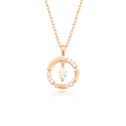 OST - Cubic Shiny Circular Line Rose Gold Necklace - OST - Jewelry - Harumio