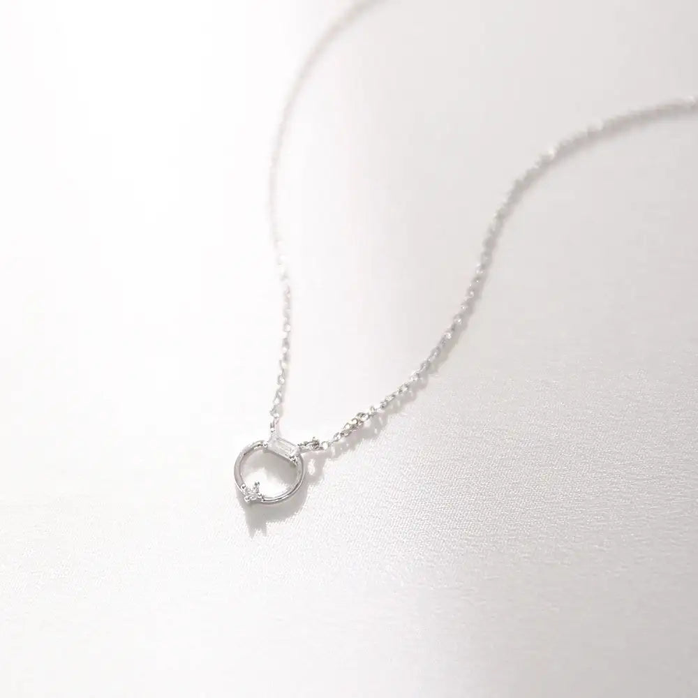 OST - Transparent Round Ring Silver Necklace - OST - Jewelry - Harumio