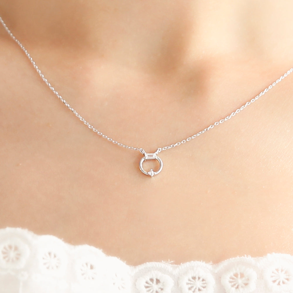 OST - Transparent Round Ring Silver Necklace