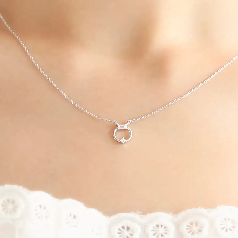 OST - Transparent Round Ring Silver Necklace - OST - Jewelry - Harumio