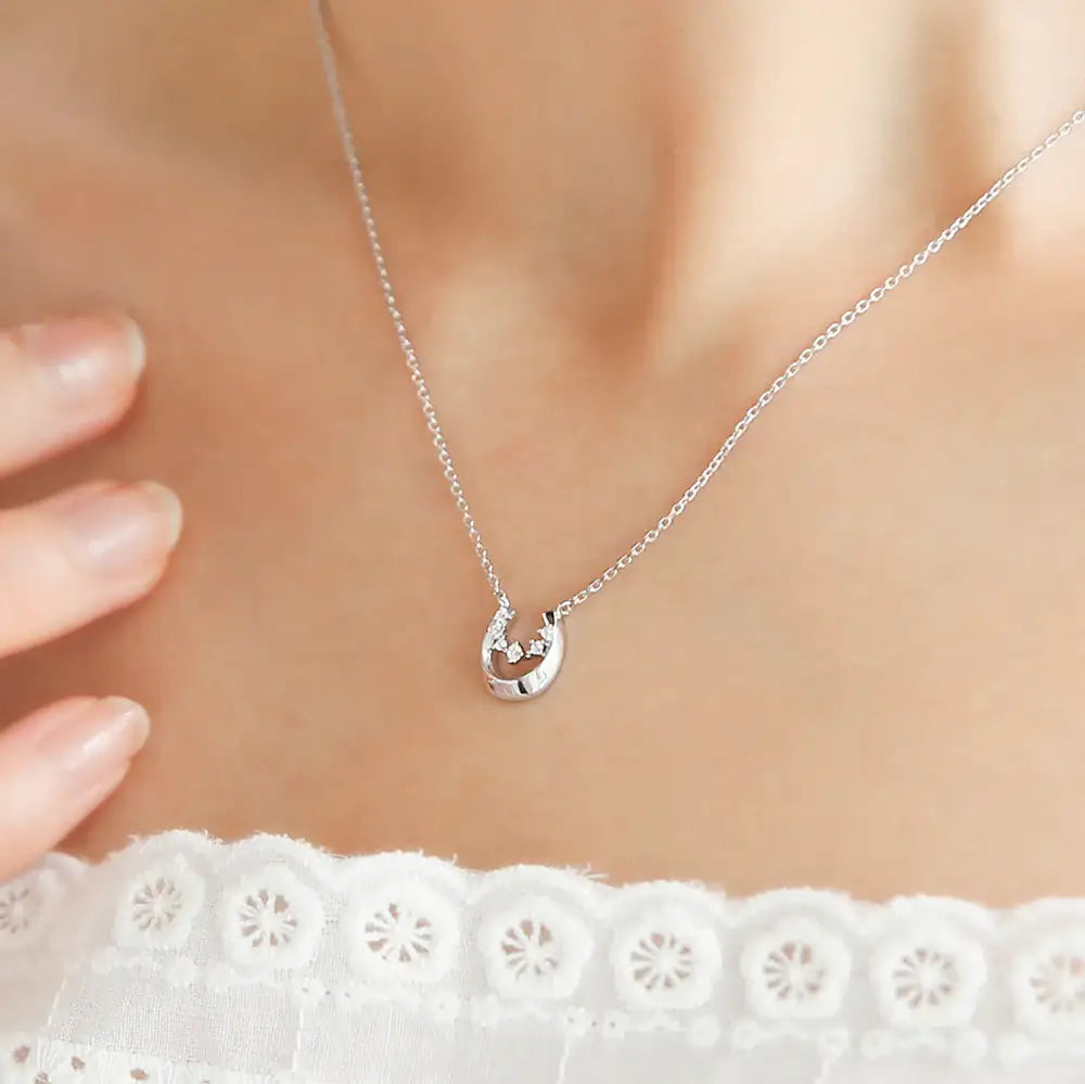 OST - Dazzling Lucky Horseshoe Silver Necklace - OST - Jewelry - Harumio