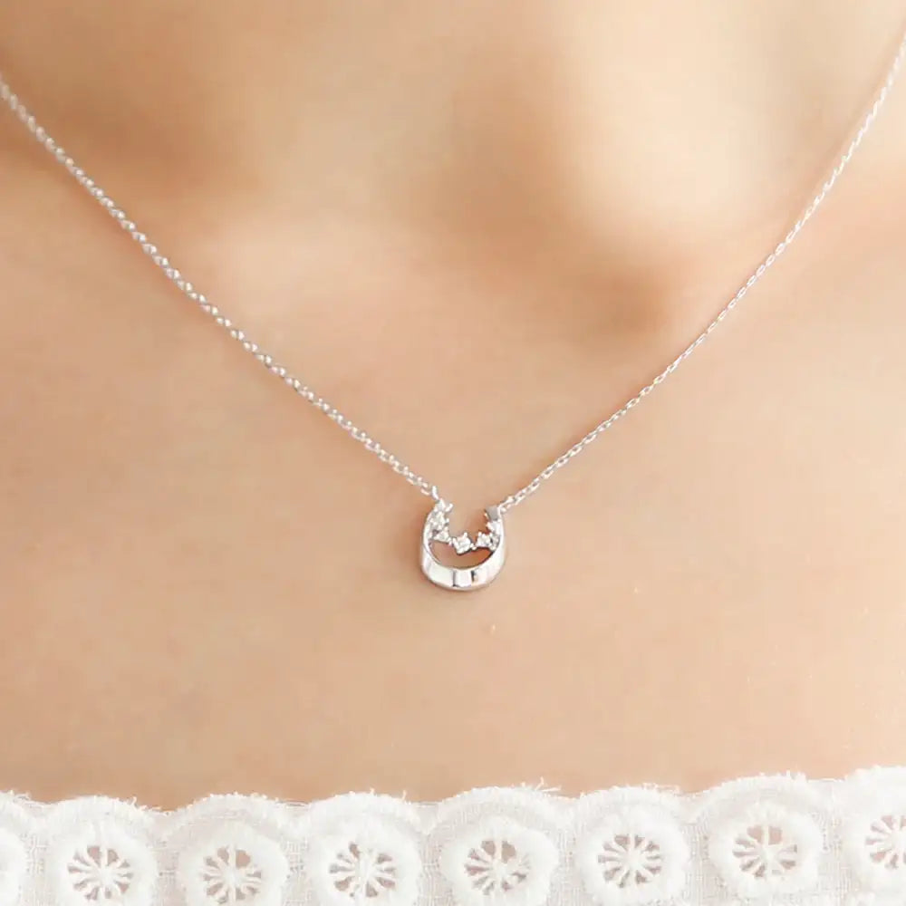 OST - Dazzling Lucky Horseshoe Silver Necklace - OST - Jewelry - Harumio