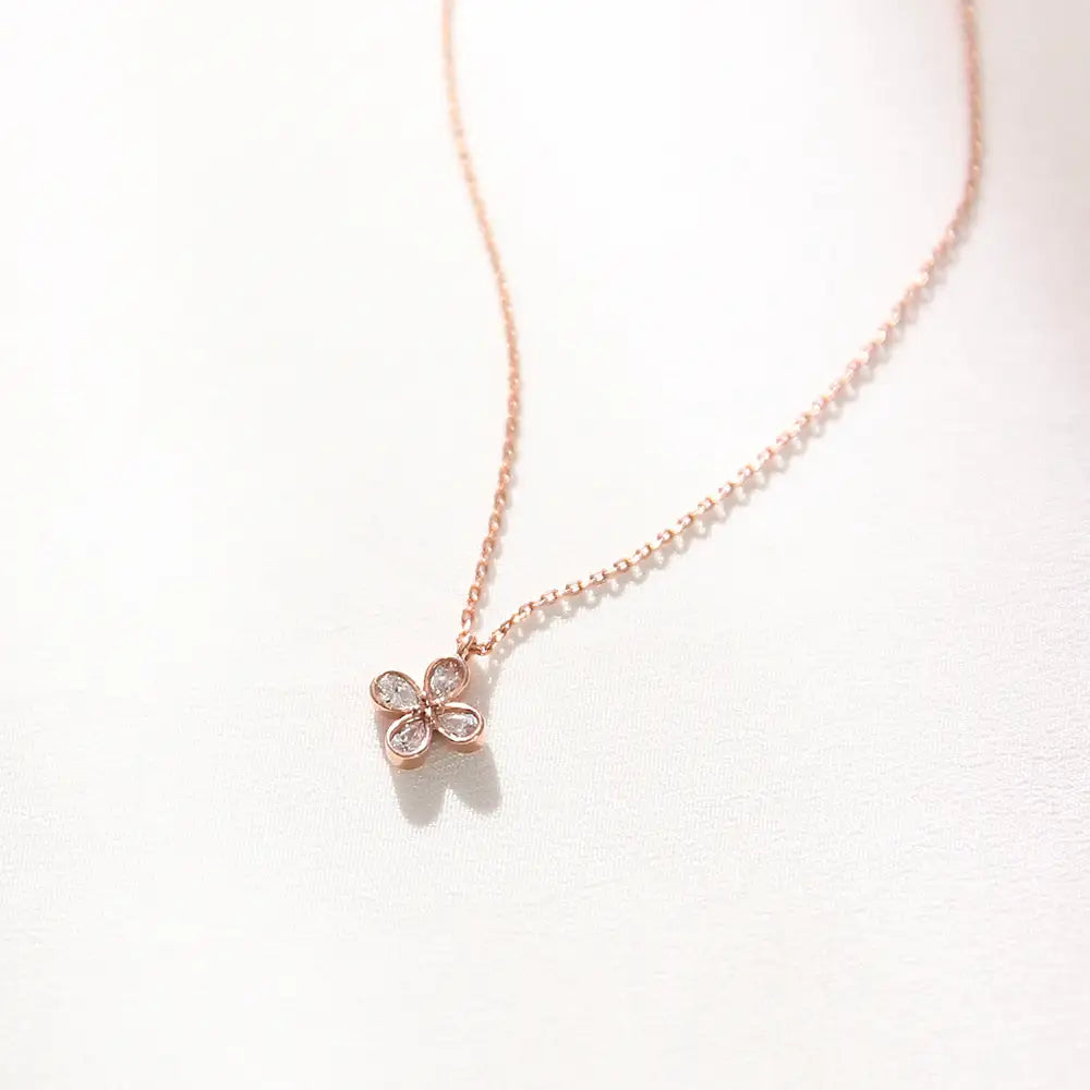 OST - Lucky Shamrock Rose Gold Necklace - OST - Jewelry - Harumio