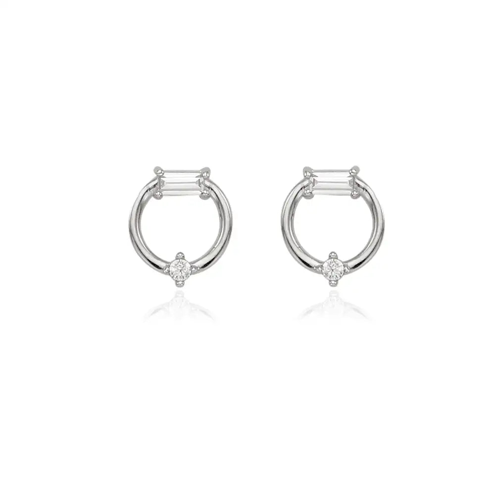 OST - Transparent Round Ring Silver Earrings - OST - Jewelry - Harumio