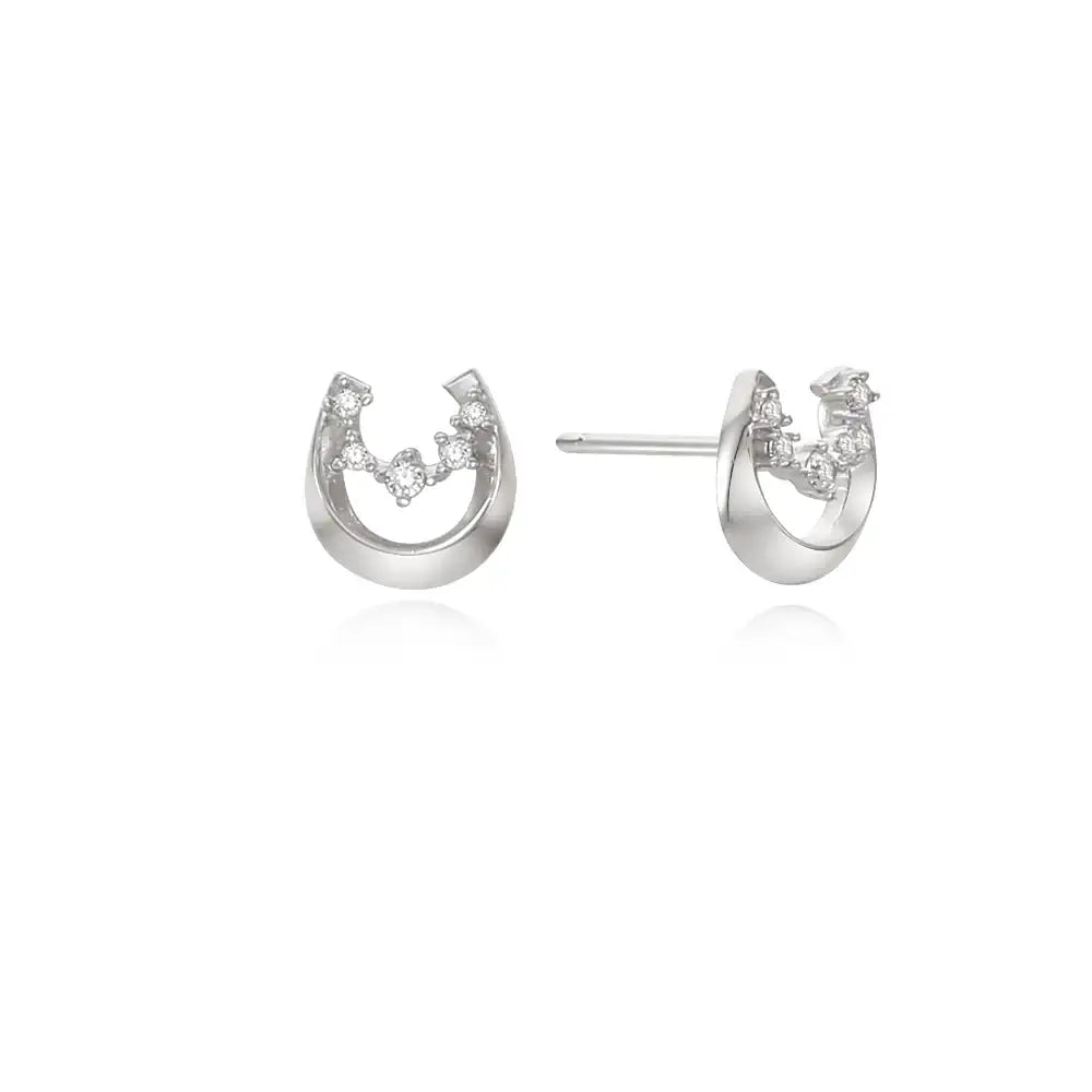 OST - Lucky Horseshoe Shining Silver Earrings - OST - Jewelry - Harumio
