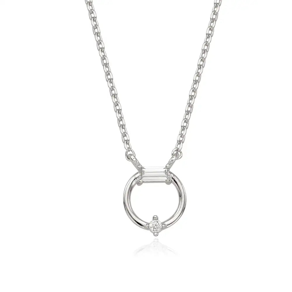 OST - Transparent Round Ring Silver Necklace - OST - Jewelry - Harumio