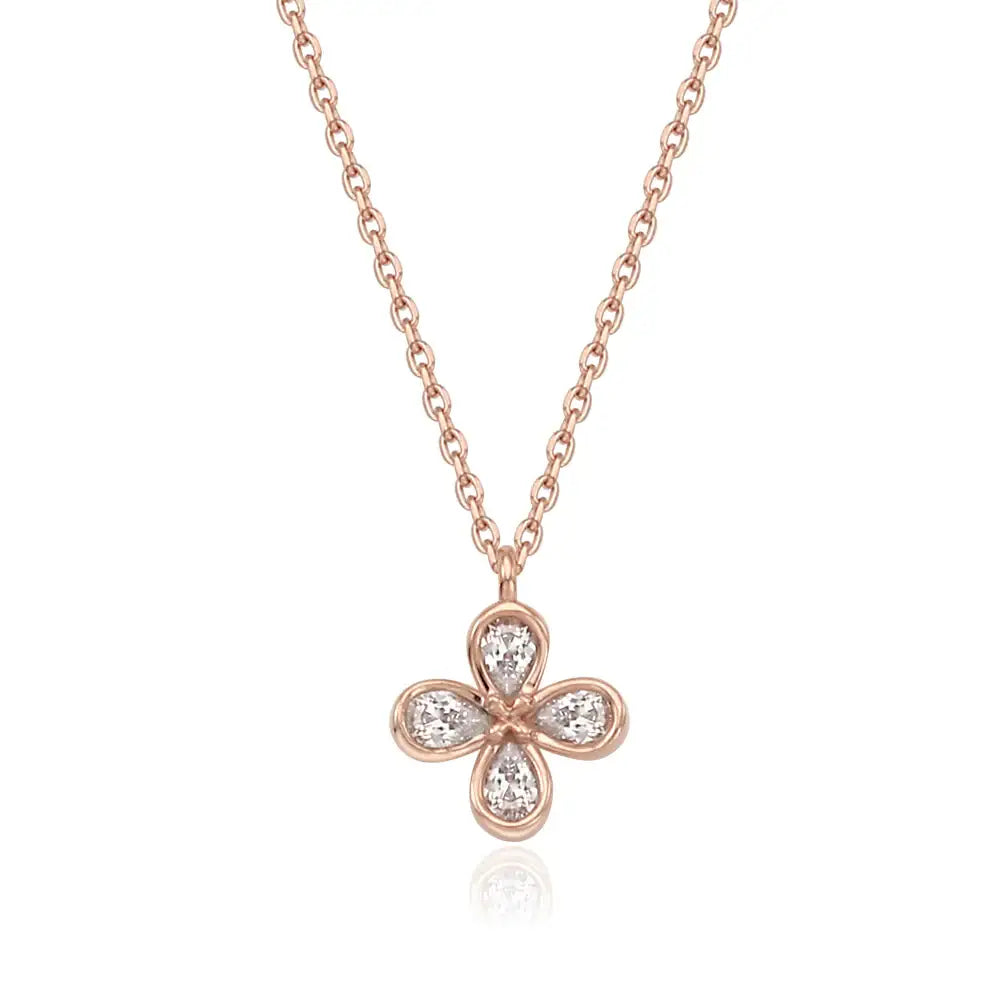 OST - Lucky Shamrock Rose Gold Necklace - OST - Jewelry - Harumio