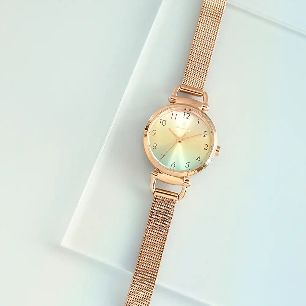 OST - Dreams and Luck Lemon Mint Rose Gold Women's Mesh Watch - OST - Watch - Harumio