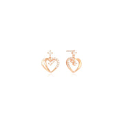 OST - Love Heart Cubic Rose Gold Earrings - OST - Jewelry - Harumio