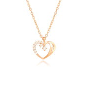 OST - Love Heart Cubic Rose Gold Necklace - OST - Jewelry - Harumio