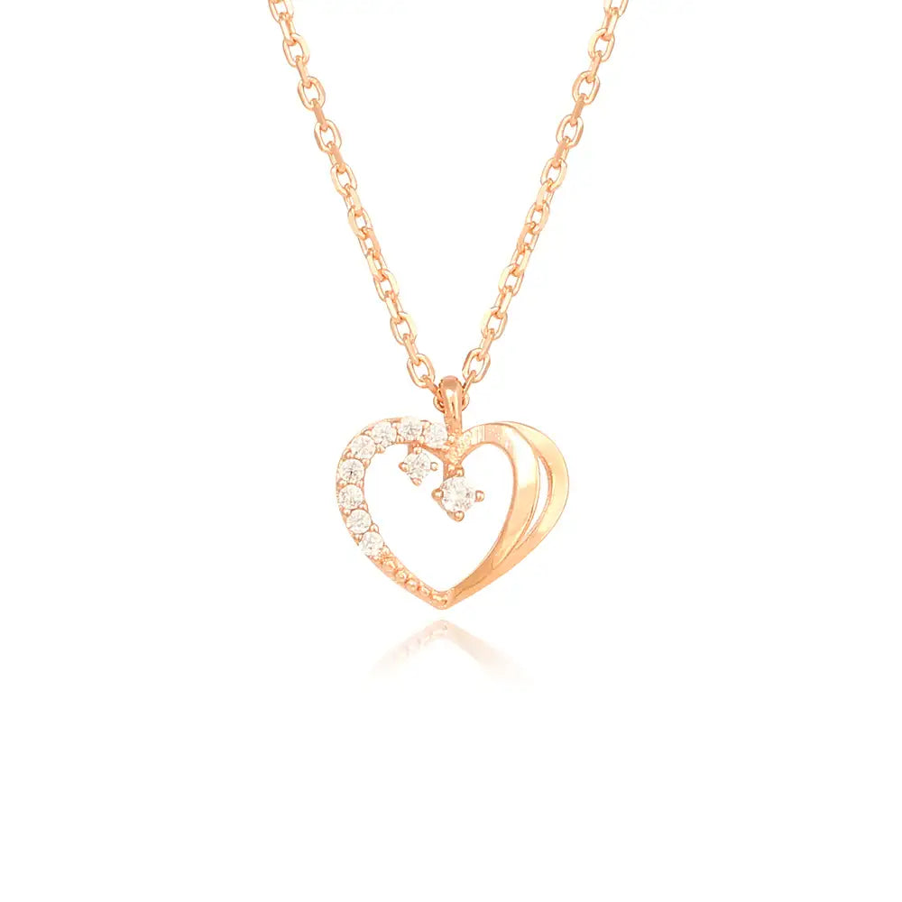OST - Love Heart Cubic Rose Gold Necklace - OST - Jewelry - Harumio