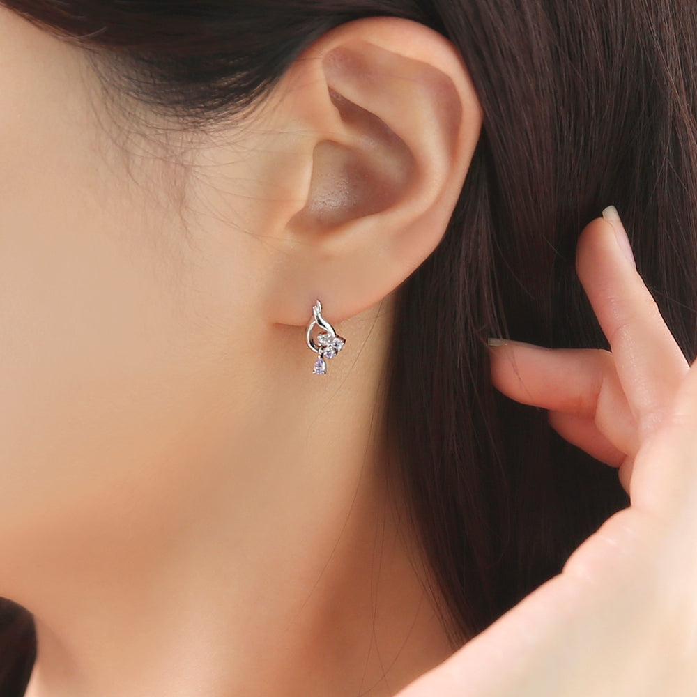 OST - Summer Aqua Water Drop Silver Earrings