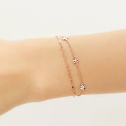 OST - 7-Star Charm Double Chain Rose Gold Bracelet - OST - Jewelry - Harumio