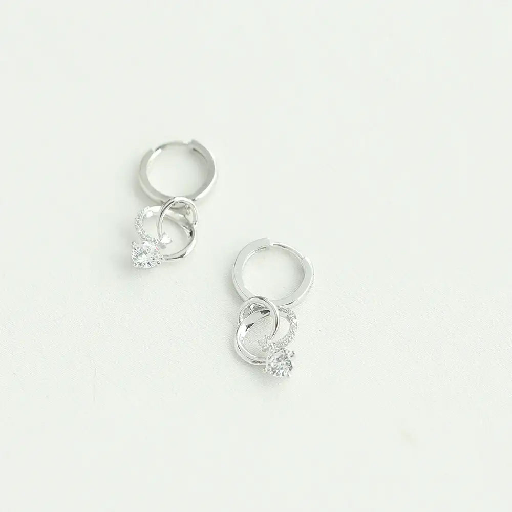 OST - Flaring Silver One Touch Earrings - OST - Jewelry - Harumio