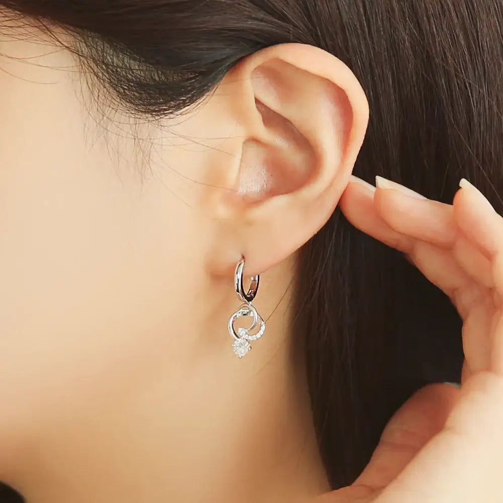 OST - Flaring Silver One Touch Earrings - OST - Jewelry - Harumio
