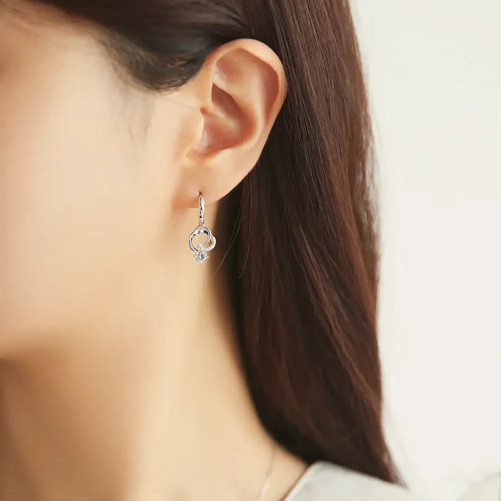 OST - Flaring Silver One Touch Earrings - OST - Jewelry - Harumio