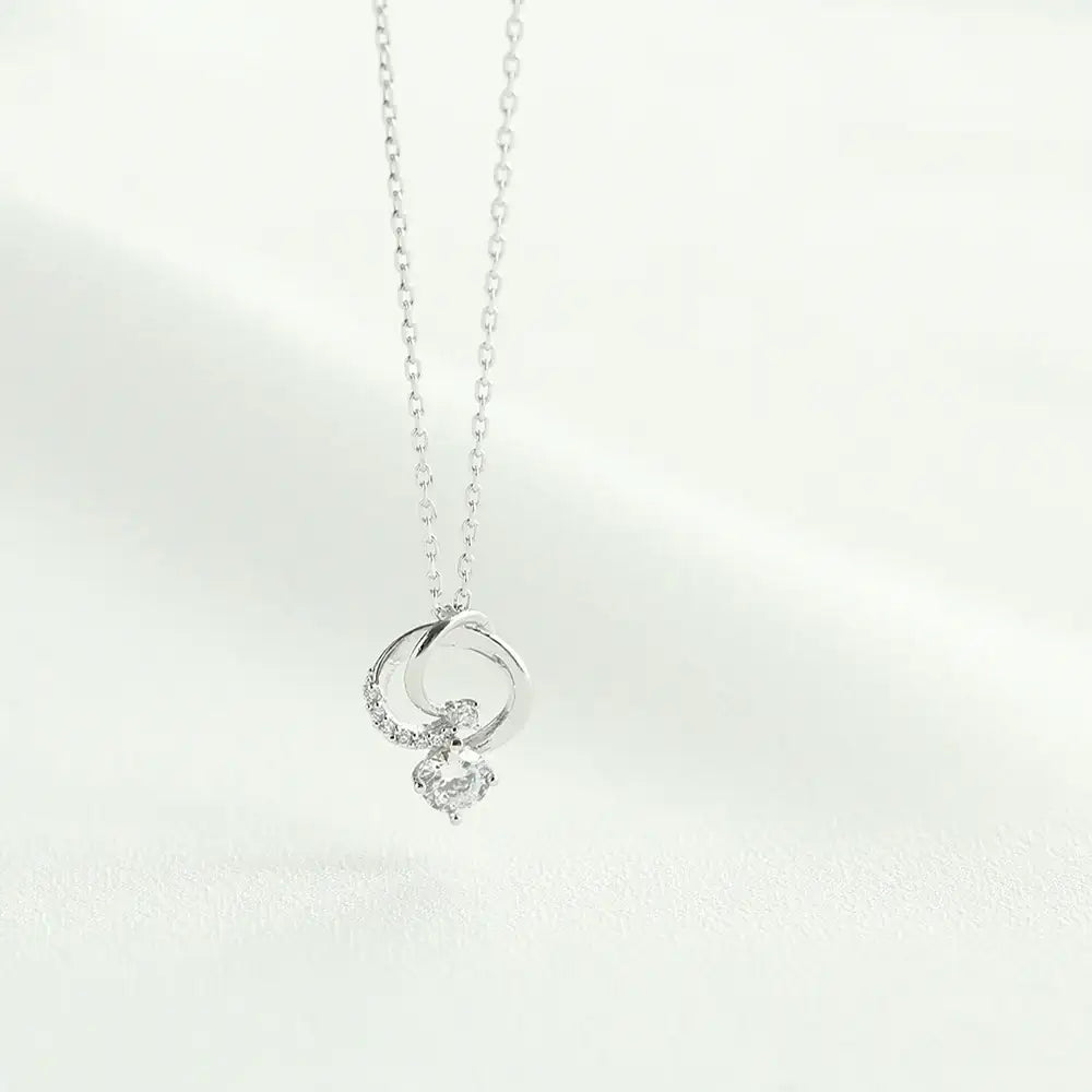 OST - Flaring Ring White Cubic Silver Necklace - OST - Jewelry - Harumio
