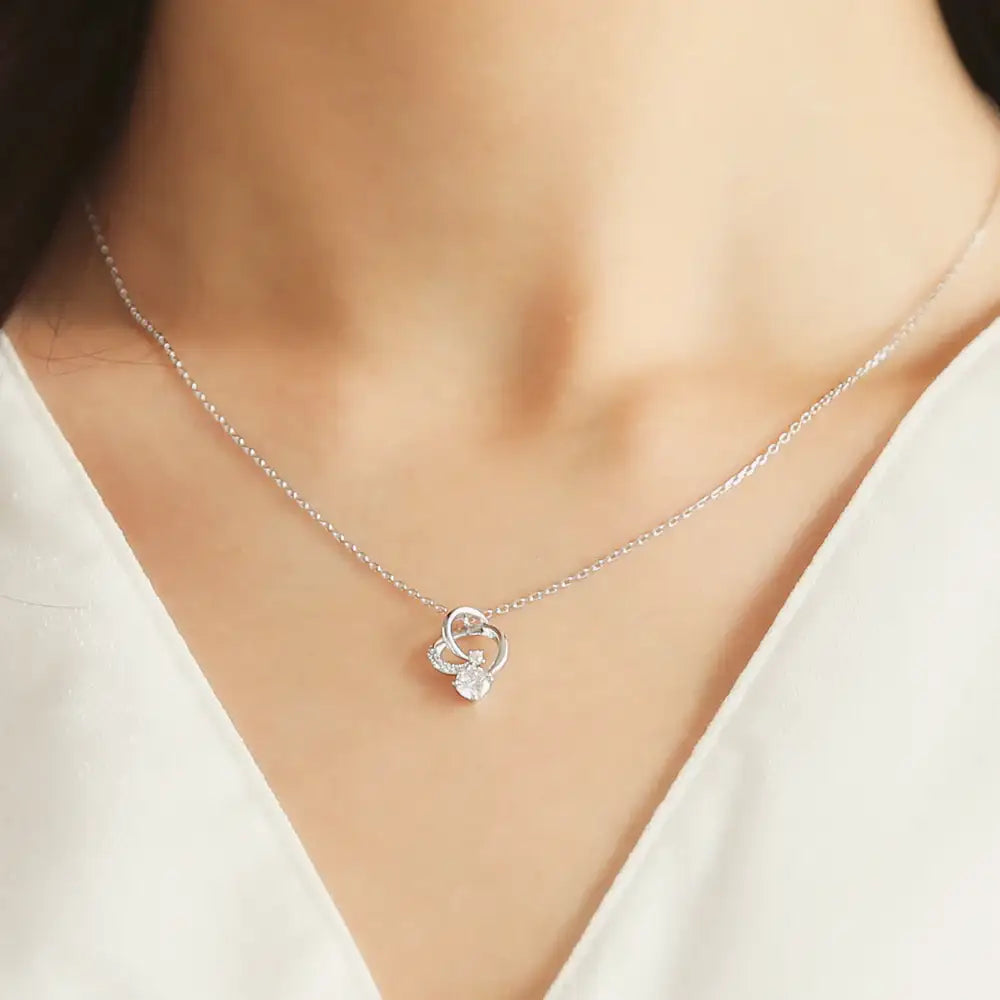OST - Flaring Ring White Cubic Silver Necklace - OST - Jewelry - Harumio