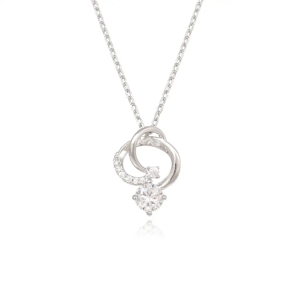 OST - Flaring Ring White Cubic Silver Necklace - OST - Jewelry - Harumio