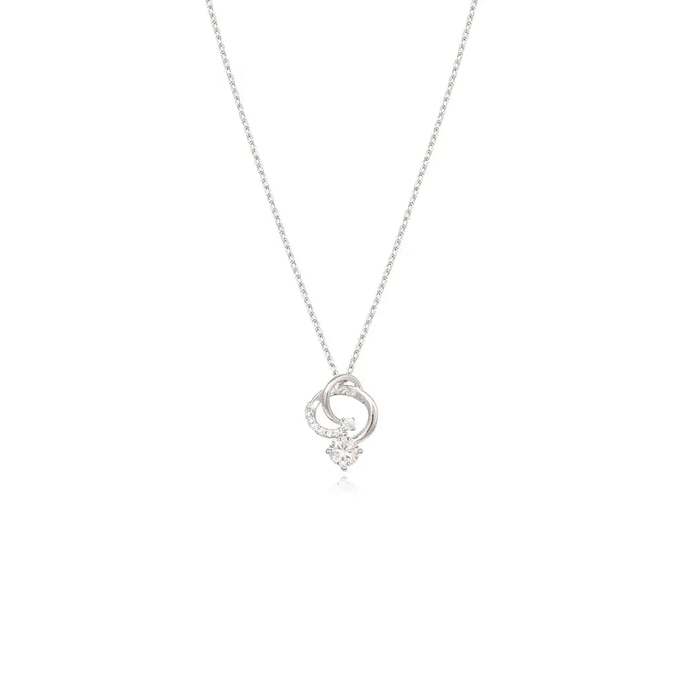 OST - Flaring Ring White Cubic Silver Necklace - OST - Jewelry - Harumio