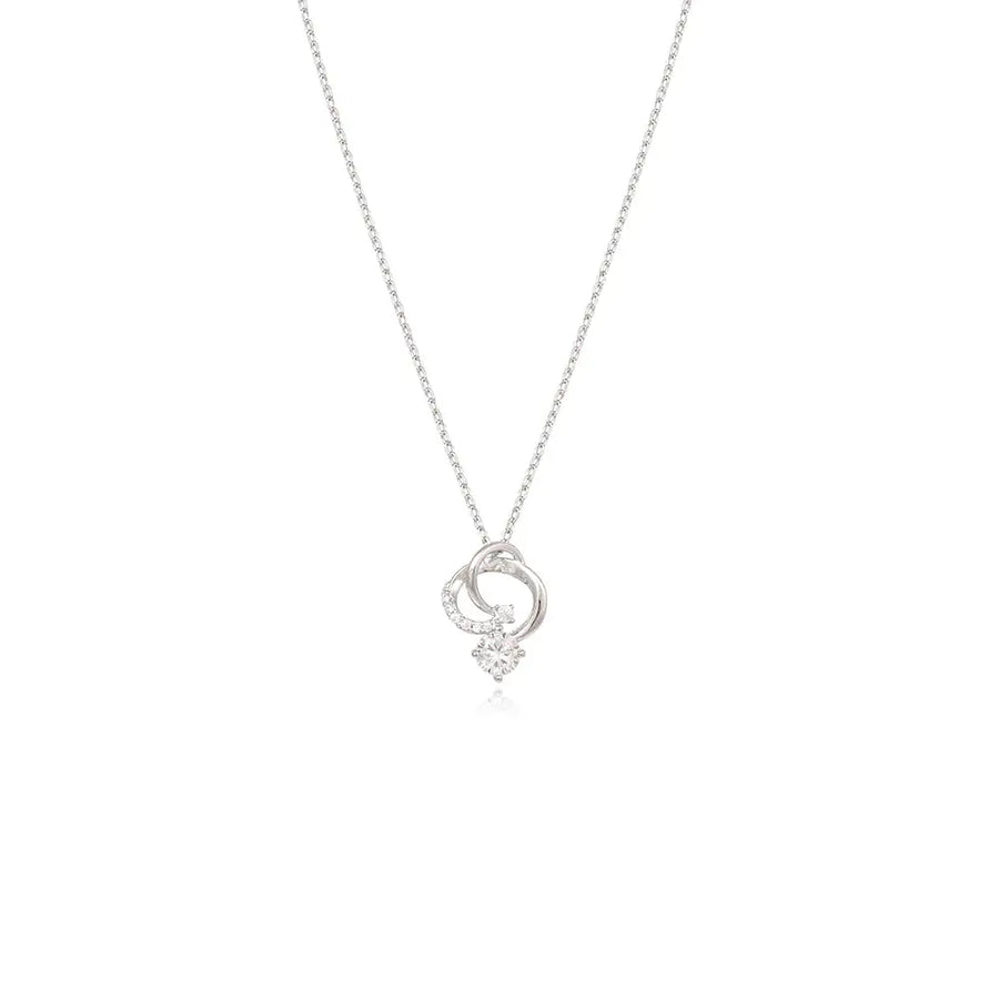 OST - Flaring Ring White Cubic Silver Necklace - OST - Jewelry - Harumio