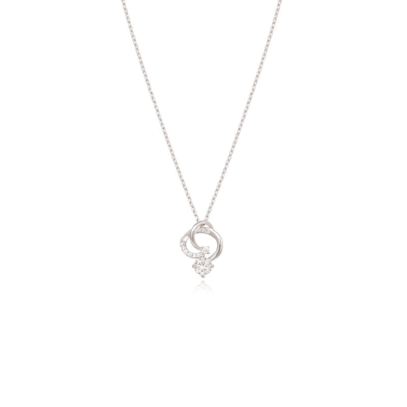 OST - Flaring Ring White Cubic Silver Necklace