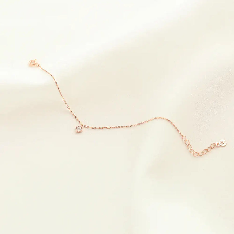 OST - Square Cubic Charm Rose Gold Bracelet - OST - Jewelry - Harumio