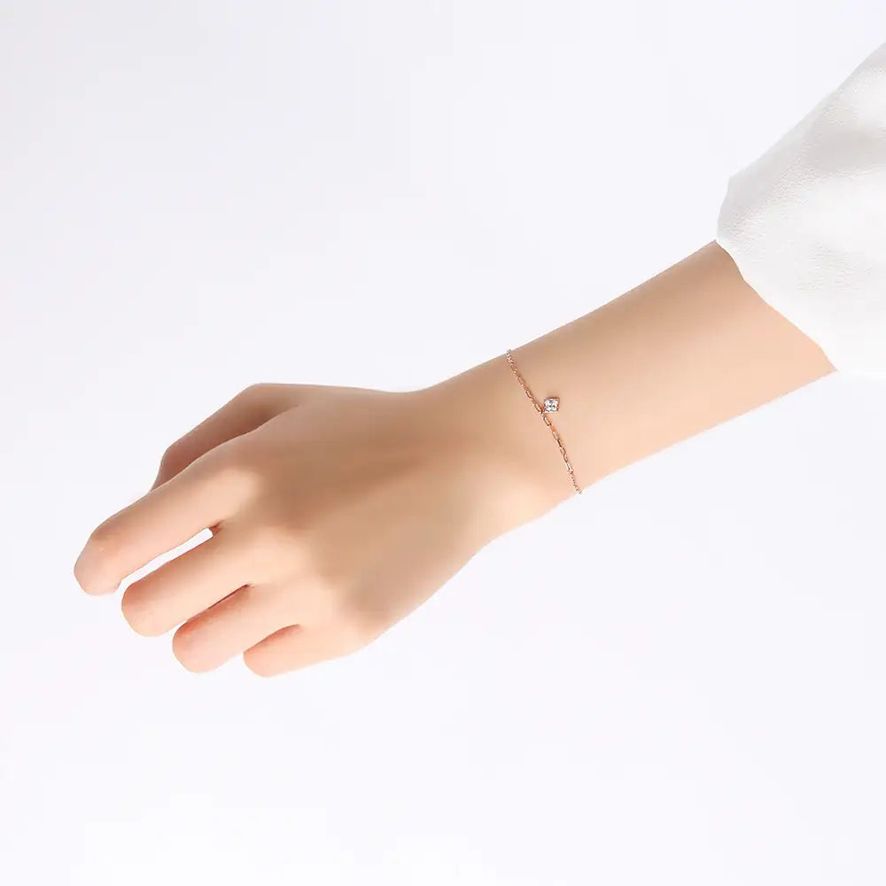 OST - Square Cubic Charm Rose Gold Bracelet - OST - Jewelry - Harumio