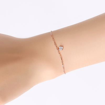 OST - Square Cubic Charm Rose Gold Bracelet