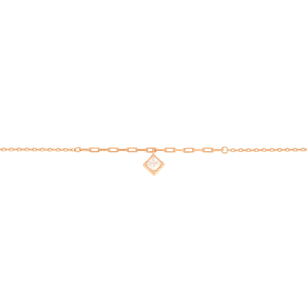 OST - Square Cubic Charm Rose Gold Bracelet