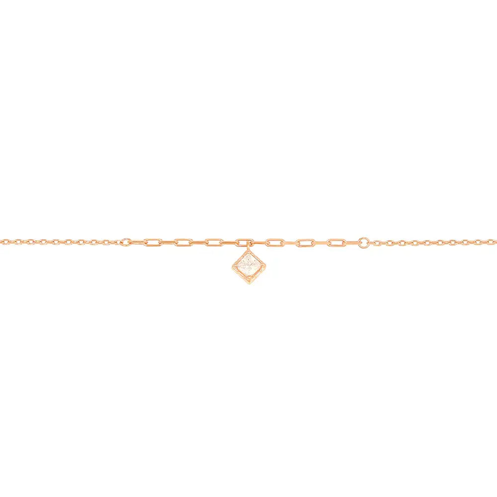 OST - Square Cubic Charm Rose Gold Bracelet - OST - Jewelry - Harumio