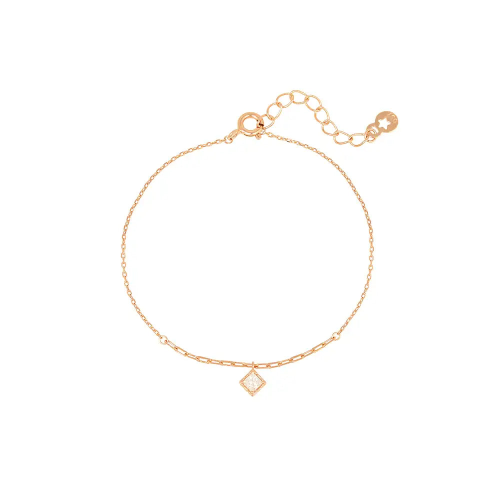 OST - Square Cubic Charm Rose Gold Bracelet - OST - Jewelry - Harumio