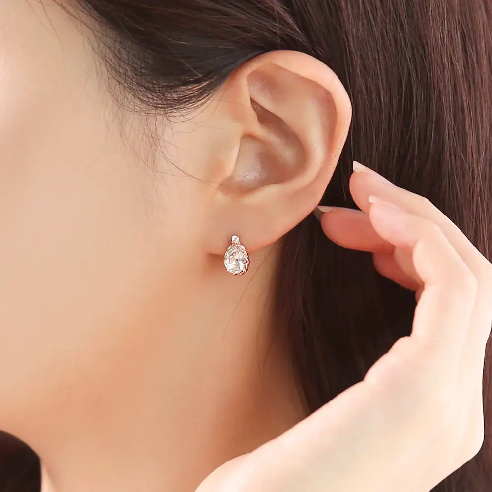 OST - Antique White Water Drop Rose Gold Earrings - OST - Jewelry - Harumio