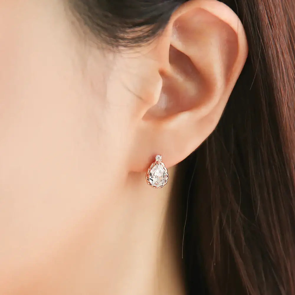 OST - Antique White Water Drop Rose Gold Earrings - OST - Jewelry - Harumio