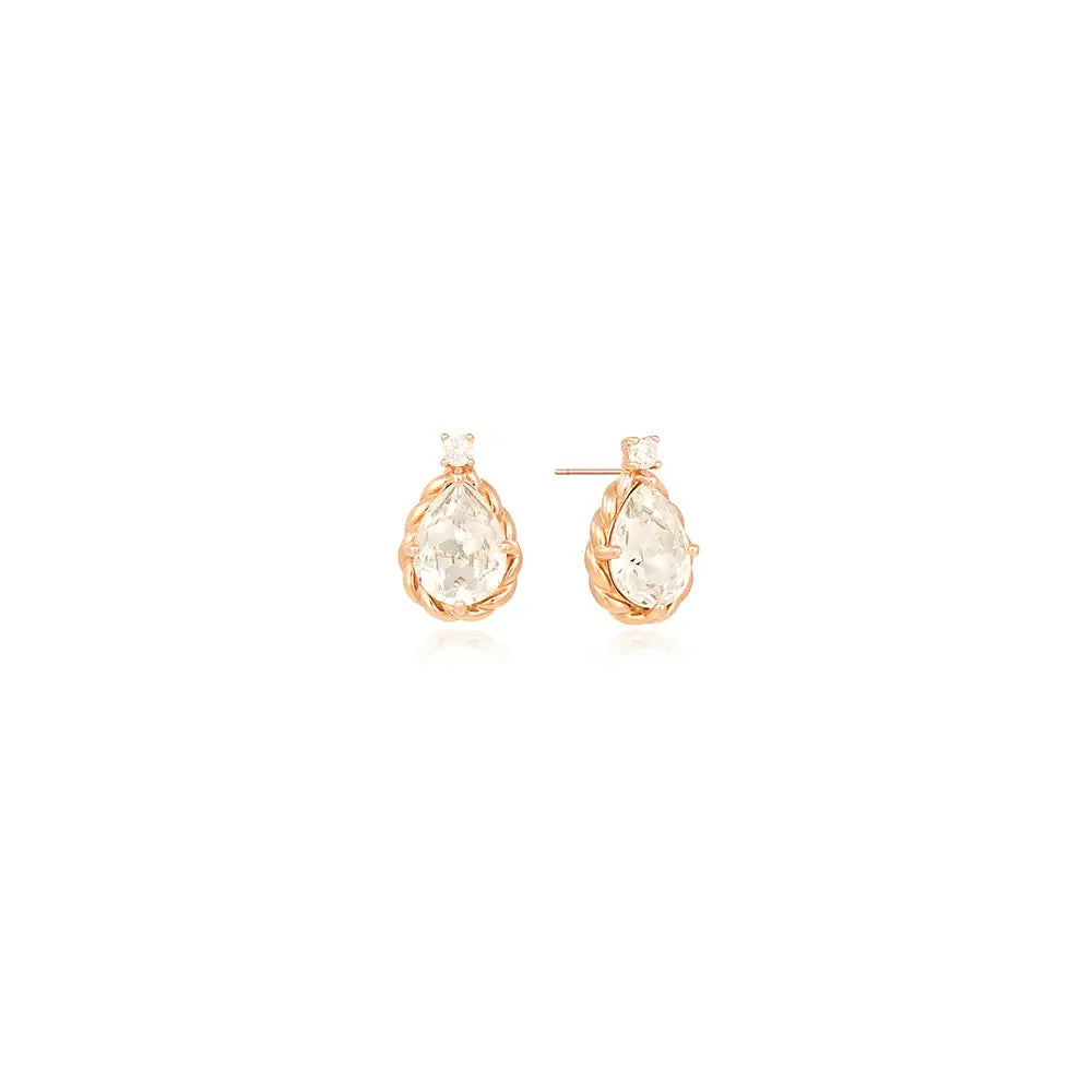 OST - Antique White Water Drop Rose Gold Earrings - OST - Jewelry - Harumio