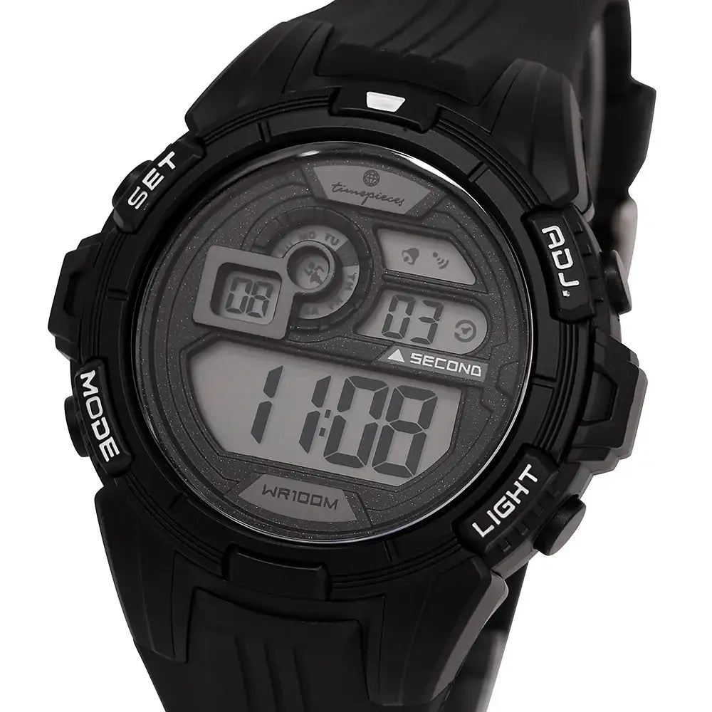 OST - Matte Black Glitter Waterproof Men's Digital Jelly Watch