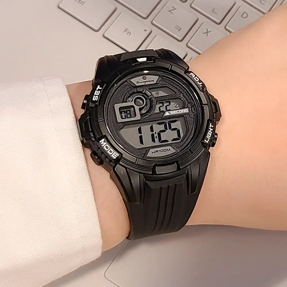 OST - Matte Black Glitter Waterproof Men's Digital Jelly Watch - OST - Watch - Harumio