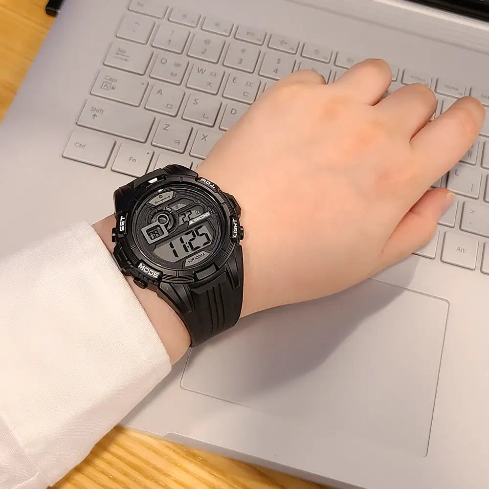 OST - Matte Black Glitter Waterproof Men's Digital Jelly Watch - OST - Watch - Harumio